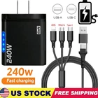 240W Fast Charging USB 3 IN 1 Wall Charger For Samsung A57 A37 A07 A17 A16 A15
