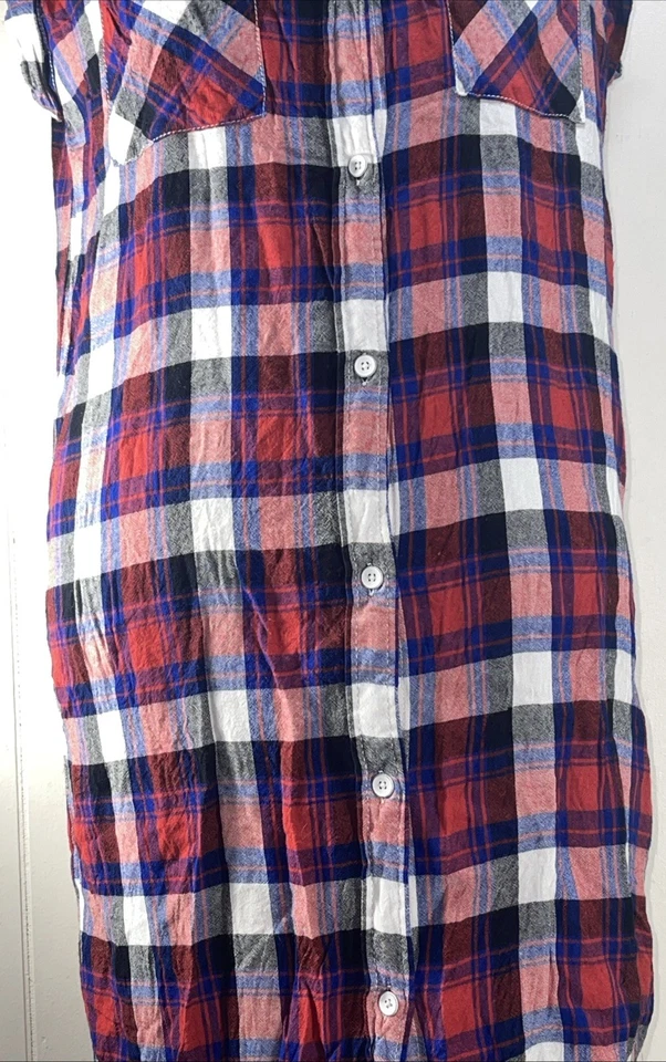 Camisa Kavu True Outdoor Wear xadrez manga curta bolsos vestido botão M para baixo - Imagem 3 de 4