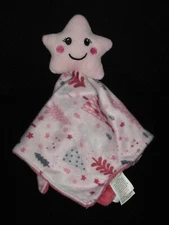 DTU Inc STAR Security Blanket Lovey Pink Pine Trees Minky Dots
