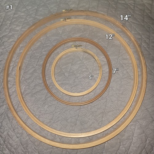 Lot of 4 Vintage Wooden Round Oval Embroidery Hoops 5" 7" 12" 14" eBay