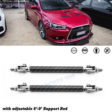 Carbon Fiber Adjust Front Bumper Lip Splitter Strut Rod Tie Stabilizer Universal