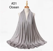Scarves Crinkled Satin Silk Hijabs Women Long Solid Color