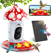 Osoeri Hummingbird Feeder with Camera, 2K HD AI Identify Solar Bird Feeders Came
