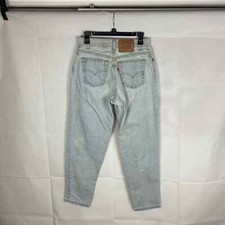 Vintage 90s Levis 551 Light Wash 8 SHORT Relaxed Fit Tapered Leg Denim Jeans