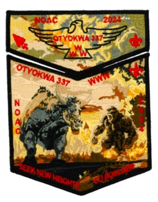 OA OTYOKWA LODGE 337 BSA CHIPPEWA VALLEY 2024 NOAC 2-PATCH BULL & KING KONG MINT