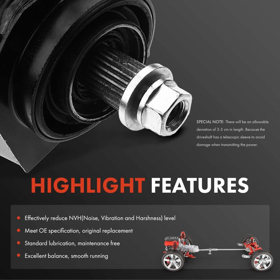 Conjunto de eje de transmisión trasero para Mercedes-Benz ML430 99-01 V8 4,3 L 4x4 o AWD Foto 4 de 4