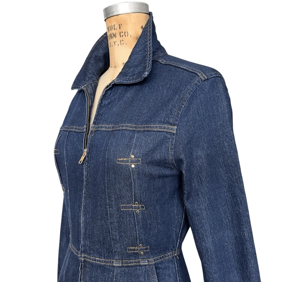 Vestido vaquero enjuagado vintage con marco talla S Foto 4 de 4