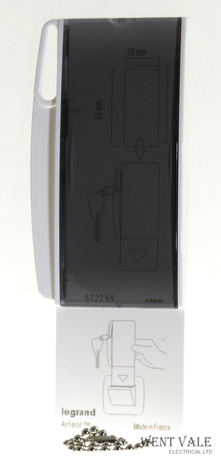Legrand Arteor - 5722 59 - Hotel Key Card Fob For Mechanical Key Card Switches