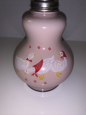 Vintage 1980s Kaadan Ltd Dusty Pink Oil Hurricane Lamp Goose