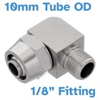 10mm Tube OD To 1/8" Male Thread Elbow Pneumatic Fitting Nickle Plated Copper