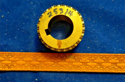 Leather Embossing Machine Roller Basketweave w/Scallop edge Pattern #25314 SB