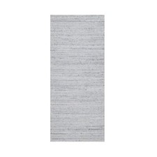 2'6"x6' White Plain Modern Striae Design Hand Loomed Pure Wool Runner Rug R91185