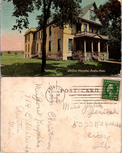 St Olav Krankenhaus Gebäude Austin Minnesota Postkarte