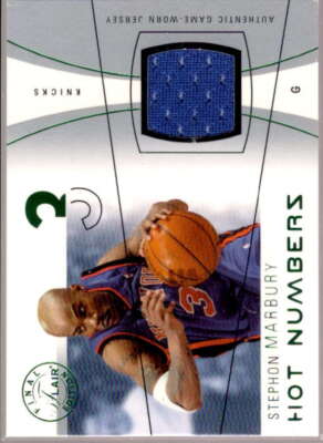 Stephon Marbury Card 2003-04 Flair Final Edition Hot Numbers Jerseys Green #STM 