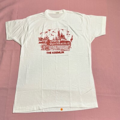 Vintage Moscow Kremlin T Shirt Mens Large Russia USSR Cathedral Putin Tsar