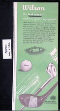 1946 Wilson Modern Sports Equipment Golf Clubs  Balls Print Ad 44935