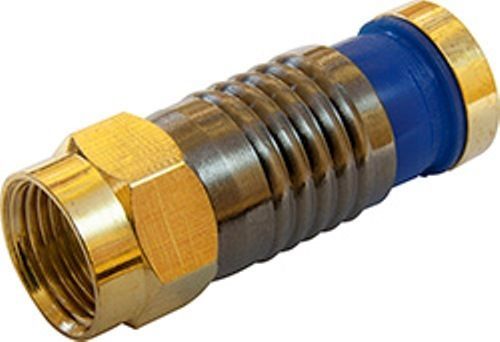 10 Gold Snap Seal Compression Type F Plug Connectors for RG6 WF100 Coax Cable