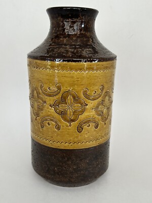 Bitossi (Italy) 'Carta Florentina' in Mustard Yellow, 8.5'' Vase