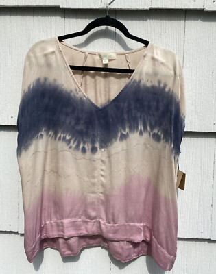 River + Sky Downtown Tee in Sustainable Ecovero Blush  Made in the USA Large