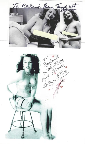 vintage TEMPEST STORM & BLAZE STARR signed pictures... BURLESQUE QUEENS coa each