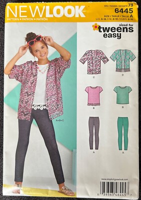 New Look N6445 Tween's Top, Blouse and Leggings US8-16
