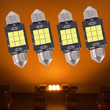 4x 36mm 6411 Led License Plate Tag Light Bulbs Upgrade 3030 Smd For Bmw Audi Kia