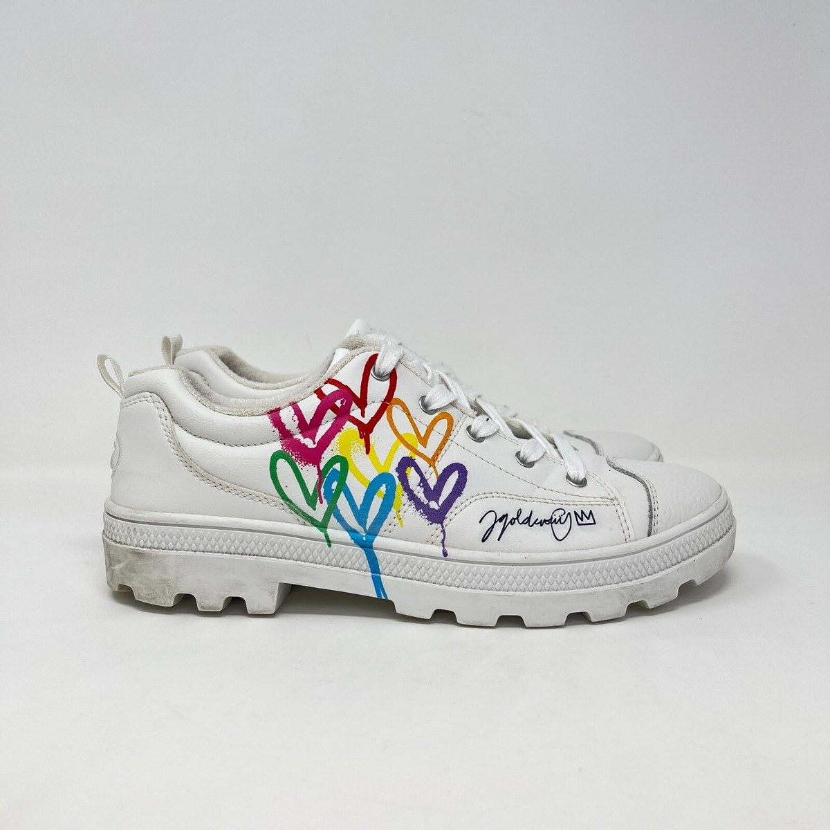 Skechers Roadies Love Zone Goldcrown White Trainer Shoes Women's