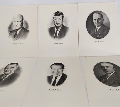 Vintage 1961 Detroit Free Press 34 Portraits Of The Presidents of the US
