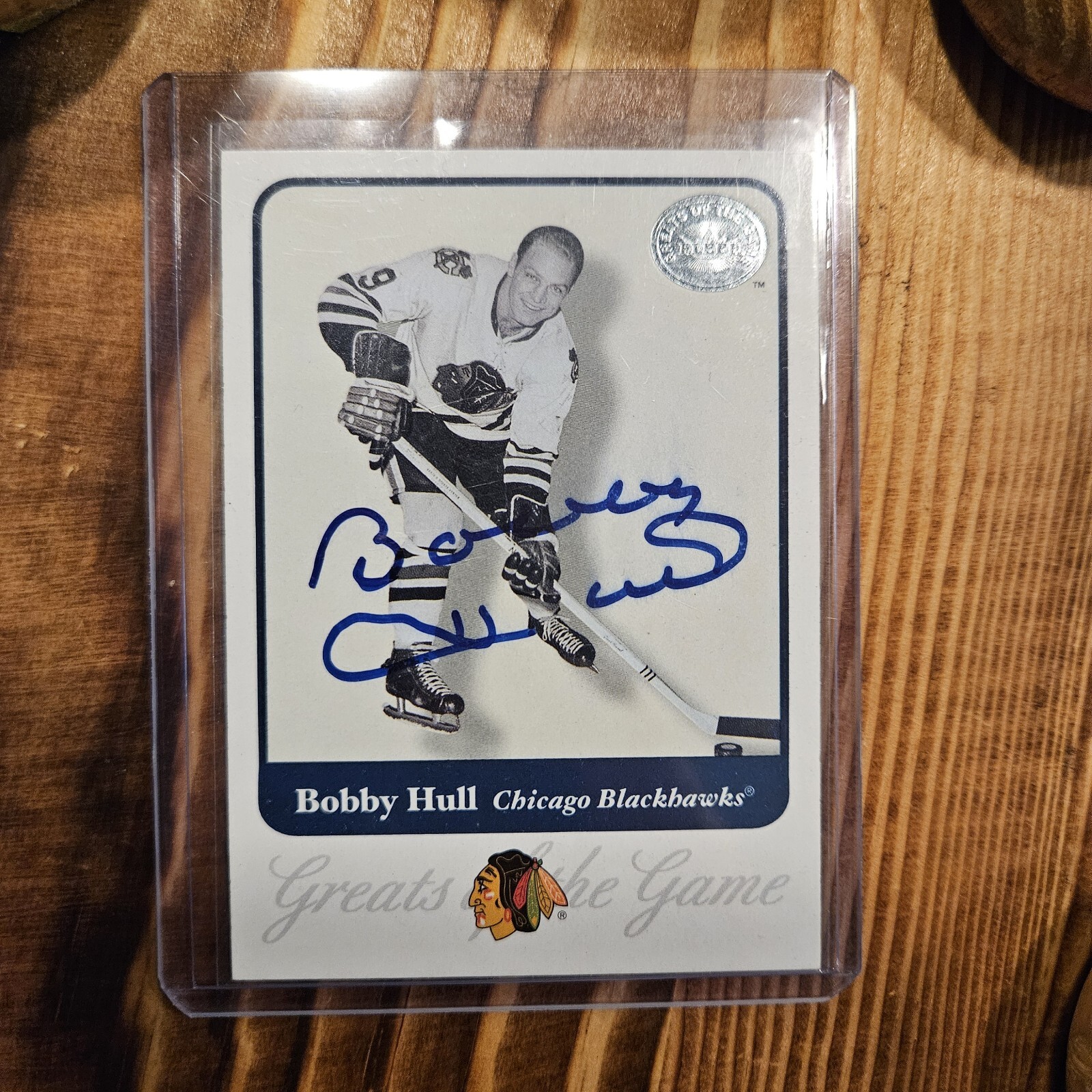 BOBBY HULL - 2001 Fleer Greats of the Game #7 - Signed Autographed