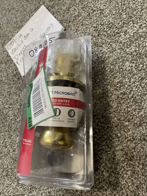 Kwikset Microban Keyed Entry Door Knob Polished Brass 94002-828