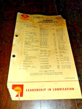 Shell Lubrication Chart Singer 9 hp Roadster 1946-49 Nine series Roadster 4A