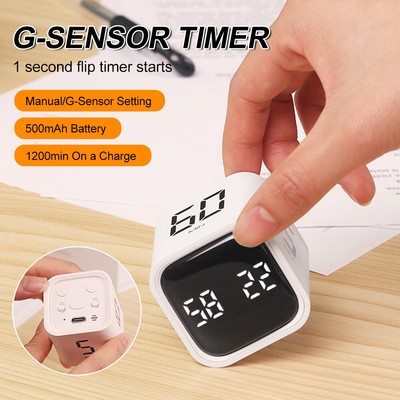 Cube Timers Kitchen Timer Gravity Sensor Flip Timing Device Rechargeable Timer