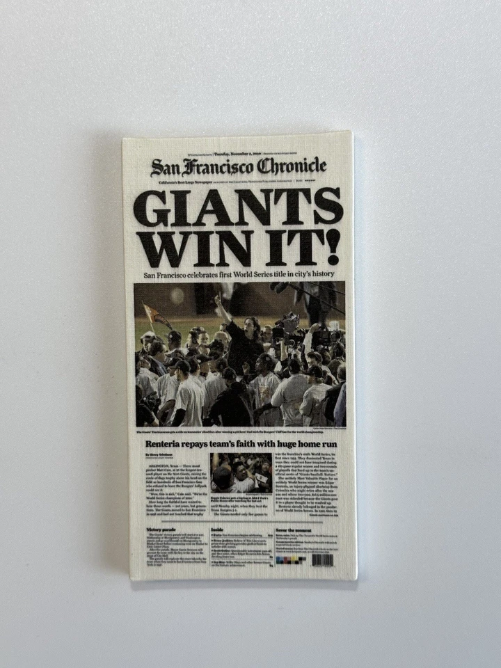 San Francisco Giants World Series Magnets * Front Page Newspaper * Free Sticker - Image 4 of 4