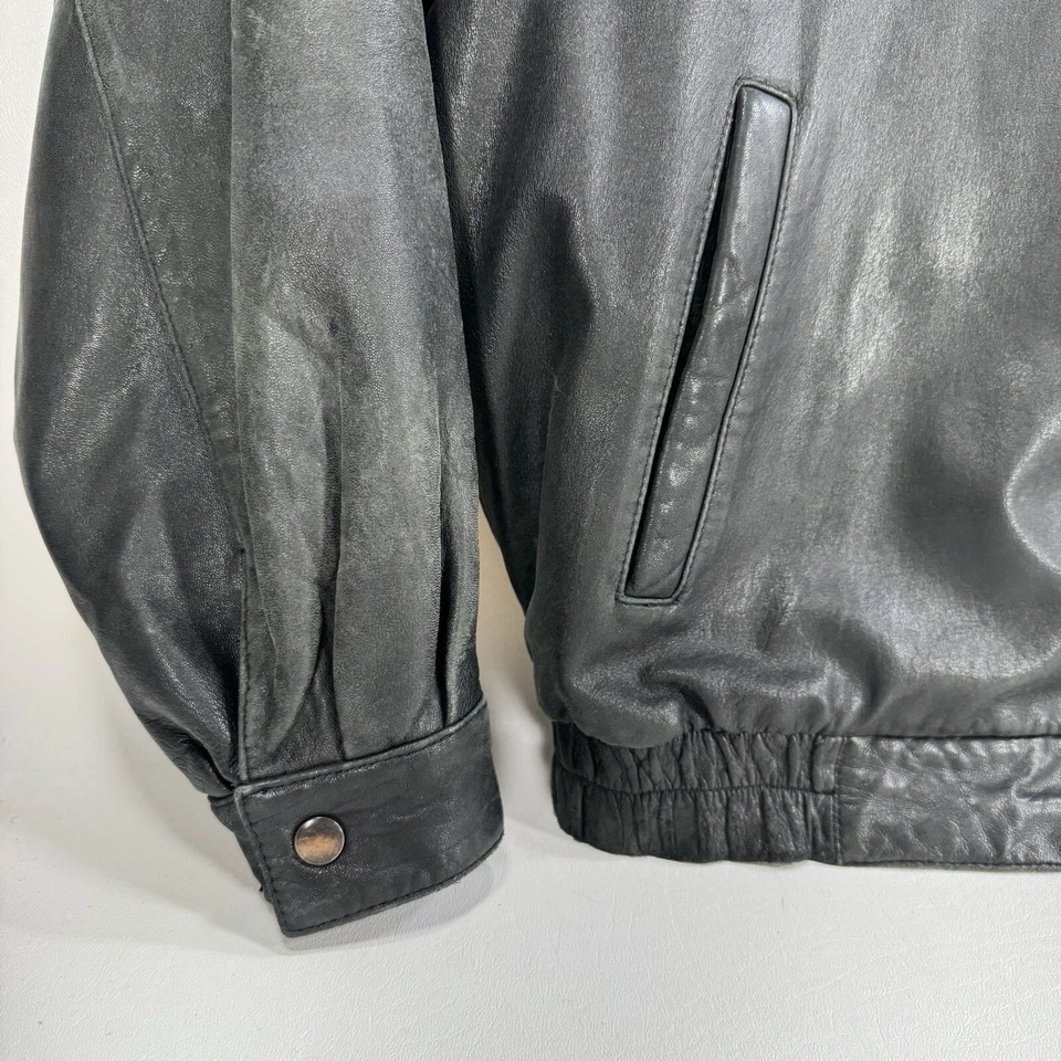 Sea Dream 黑色真皮夹克男式中号-请参阅详情 — 第 4/4 张图片