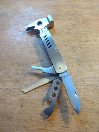 Multi Tool, Handy Carry, Pocket Sized, All Stainless Steel, Hammer, Camp, Work