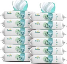 Pampers Aqua Pure Baby Wipes, Hypoallergenic Unscented, 672 Count 14 Packs