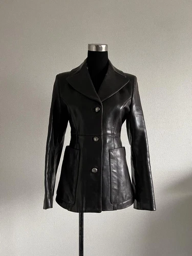 Fw1994 Prada Femme Veste Cuir Créateur Survêtement Luxe Mode Élégant