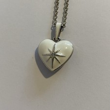 Brighton Amore Shades Reversible Sky Heart Pendant Necklace Silver-White JM704B