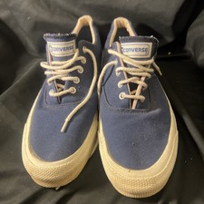 VTG Men  s 1970s  Converse Blue Canvas Shoes Made In USA size 9.5