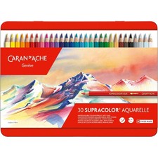 Crayons de couleur - Aquarellable - Caran d'Ache - Supracolor - Boîte 30 couleur