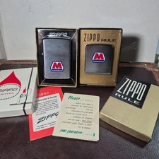 Vintage 1967 Marathon BlueRed Logo Oil Gas Advertising  Zippo Lighter and Rule#3