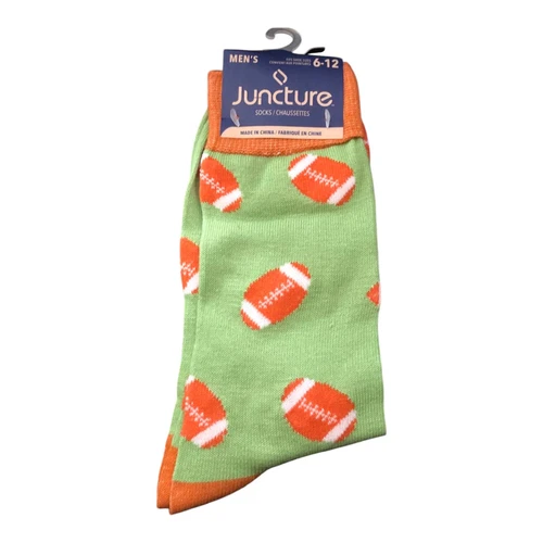 Juncture Men's Fashion Football Novelty Casual Dress Socks Size 6-12 - Picture 1 of 4