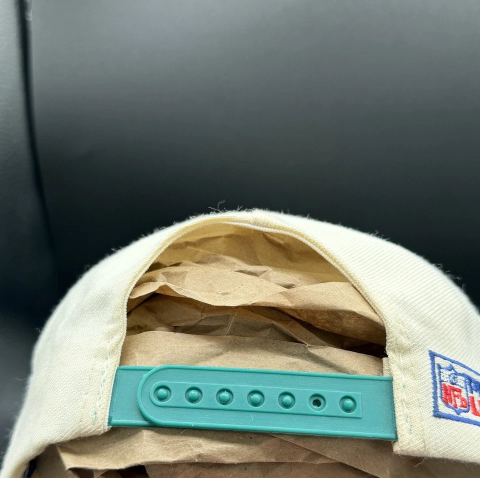 复古 20 世纪 90 年代标志运动迈阿密海豚队鲨鱼齿棒球帽 NFL 职业系列 — 第 4/4 张图片