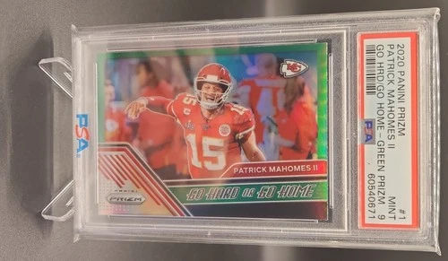2020 Prizm Patrick Mahomes II #1 Go Hard or Home Prizms Green PSA 9 60540671