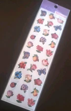 VTG Grossman's Stickers 60 Victorian Garden Flowers, Fruit Ladybug 2 Sheets 1993