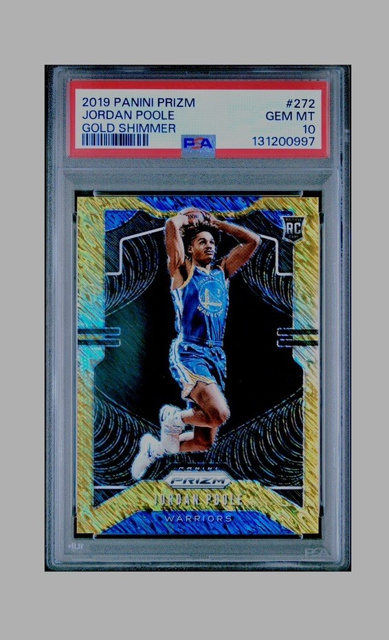 2019 Jordan Poole RC Panini Prizm Gold Shimmer #272 FOTL /10 PSA 10