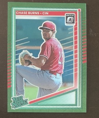 CHASE BURNS 2025 Donruss Optic   RATED ROOKIE  #146 GREEN VELOCITY#'d /149