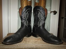 Vintage Tony Lama CT2036 Black Bullhide Leather Cowboy Boots Men’s 11 D USA Made