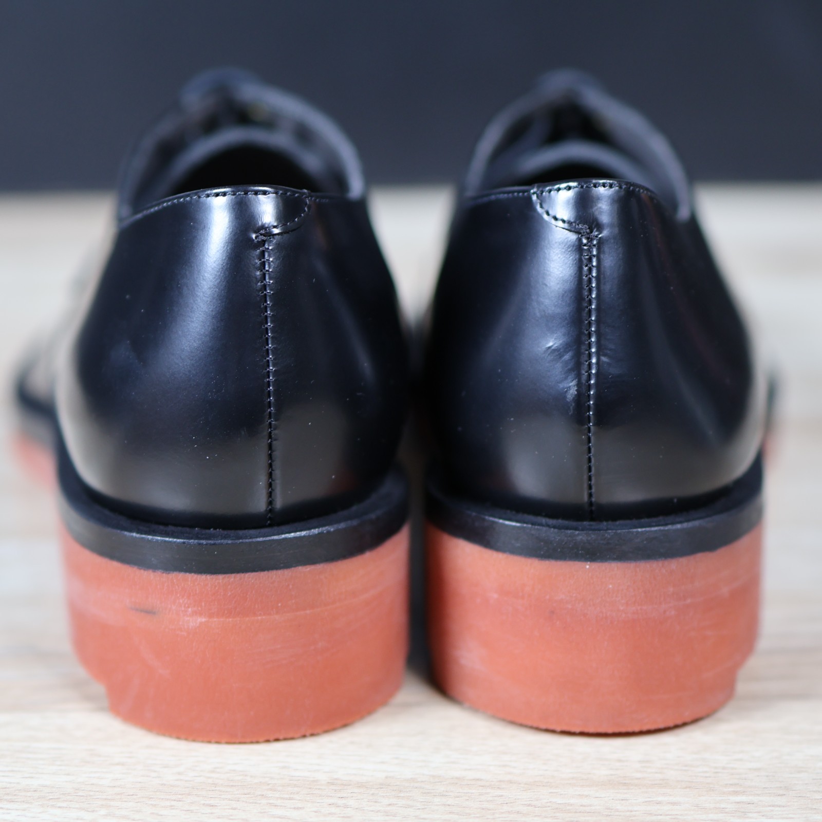 SAOLA Scarpe Robert Clergerie uomo taglia 7 5 nere pelle derby smaltata made in France