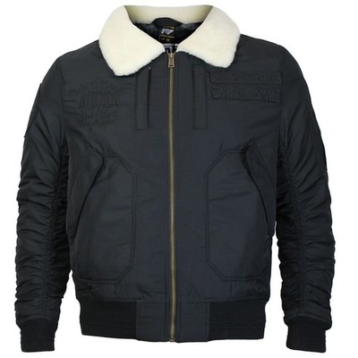Yakuza Premium Herren Bomberjacke 3965 schwarz Jacke Fliegerjacke mit Kragen